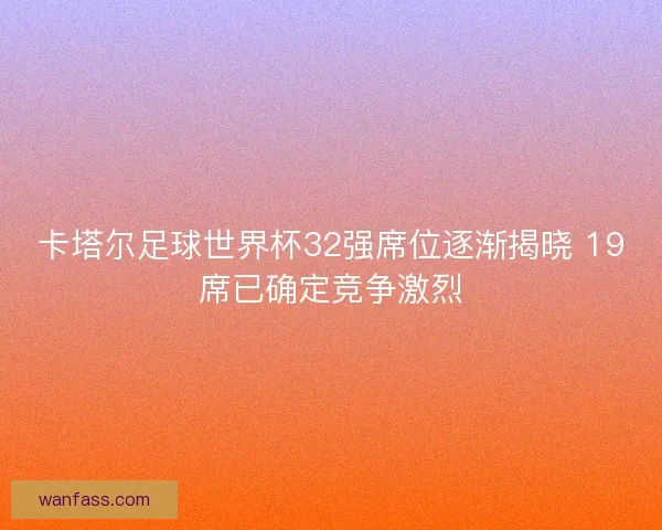 卡塔尔足球世界杯32强席位逐渐揭晓 19席已确定竞争激烈